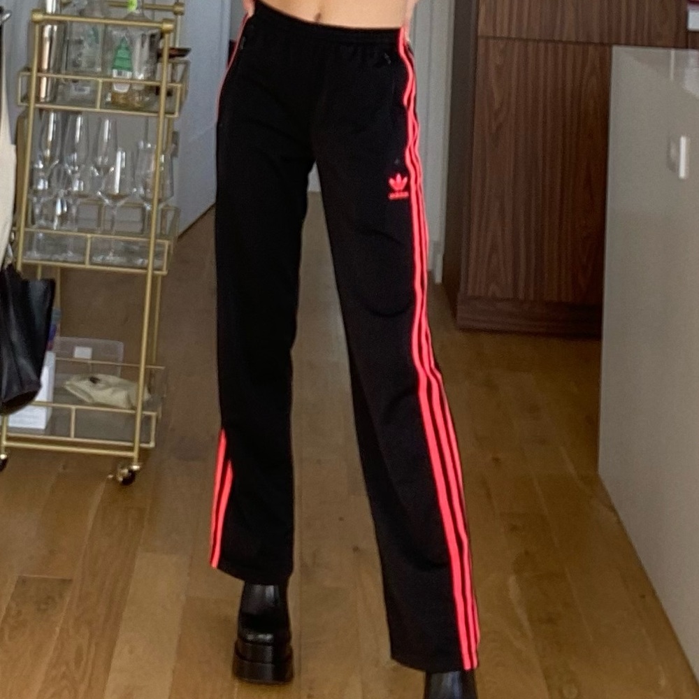Adidas Wide Leg Track Pants Pink
